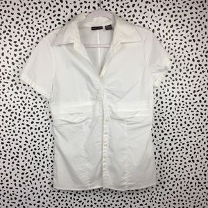 New York and Company SS White Blouse Size 12